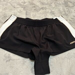 PINK Victoria's Secret Black Shorts with White Stripes